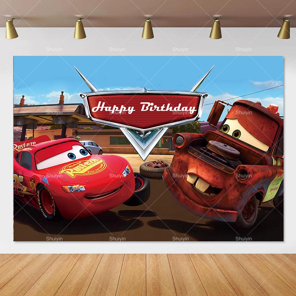 Disney Pixar Cars Lightning Mcqueen photo background for birthday party, studio photo background for kids, babies and baby welcome parties, AS41