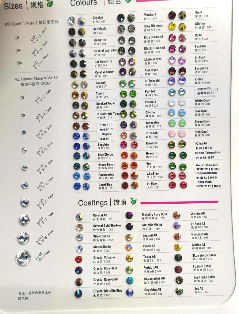 Austrian 2088 Crystal 10 Gross Packing 16 Facets Flat Back Non Hot Fix Crystal AB Rhinestones for Dress and Nail Arts
