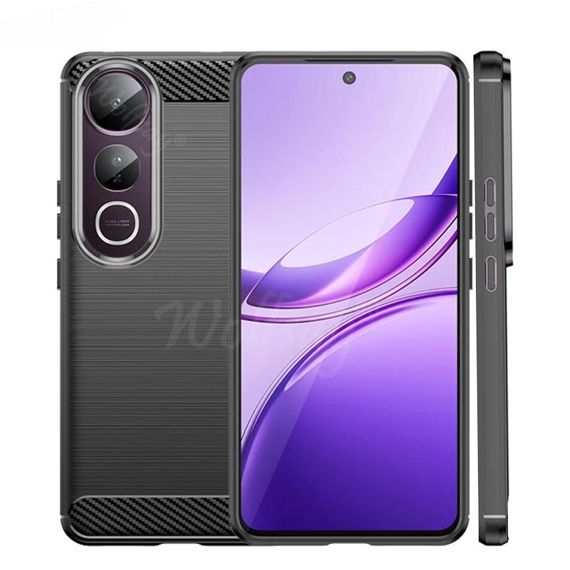 For Vivo V50 Lite Case Shockproof Anti-knock Soft Silicone Carbon Fiber Back Cover For Vivo V50 Lite Case For Vivo V50 Lite Case