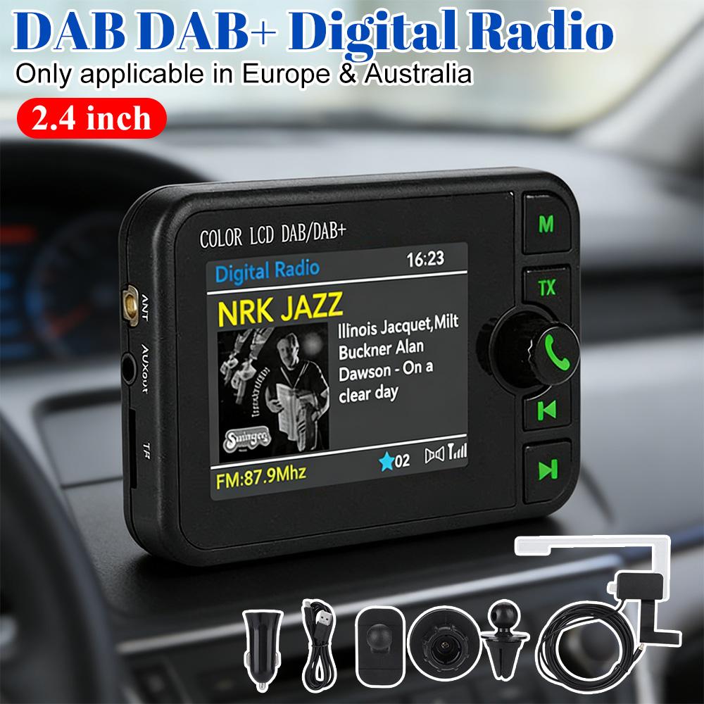 2.4 Inch DAB Radio Receiver MP3 Music Player FM Transmitter Receiver DAB Digital Signal Adapter LCD Color Screen DAB+ Receiver