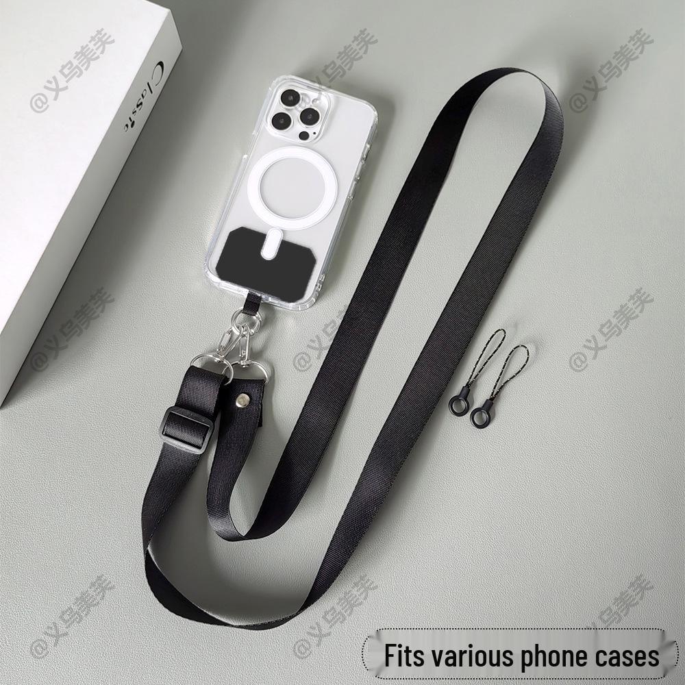 Universal Solid Color Adjustable Phone Lanyard - Anti-Lost, Wide Outdoor Shoulder Strap & Hanging Neck Rope