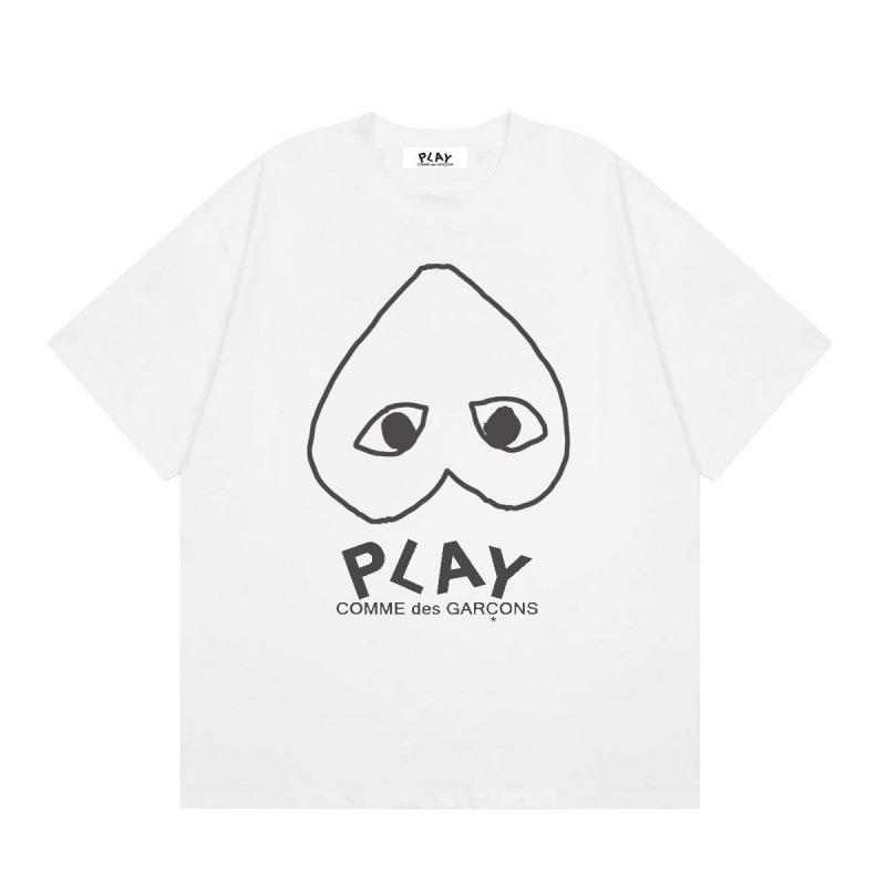 Japanese trendy brand heart-print short-sleeve T-shirt, unisex loose couple's summer casual daily versatile top