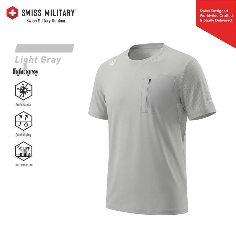 SWISS MILITARY 10A Anti-bacterial Anti-mosquito Outdoor Sports T-shirt L