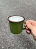 thick top quality 12oz 350ml enamel mug cup camping mug cup tea mug cup