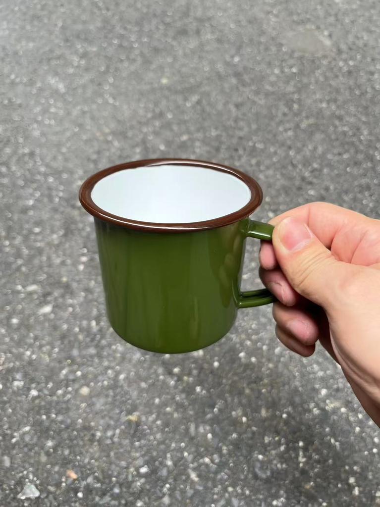 thick top quality 12oz 350ml enamel mug cup camping mug cup tea mug cup