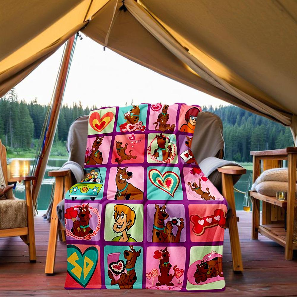 

1PC Scooby-Doo Valentine s Day Outdoor Blanket Lightweight Flannel, Soft & Warm, All-Season, Outdoor, Camping, Living Room, Office, L1106043 80x120cm