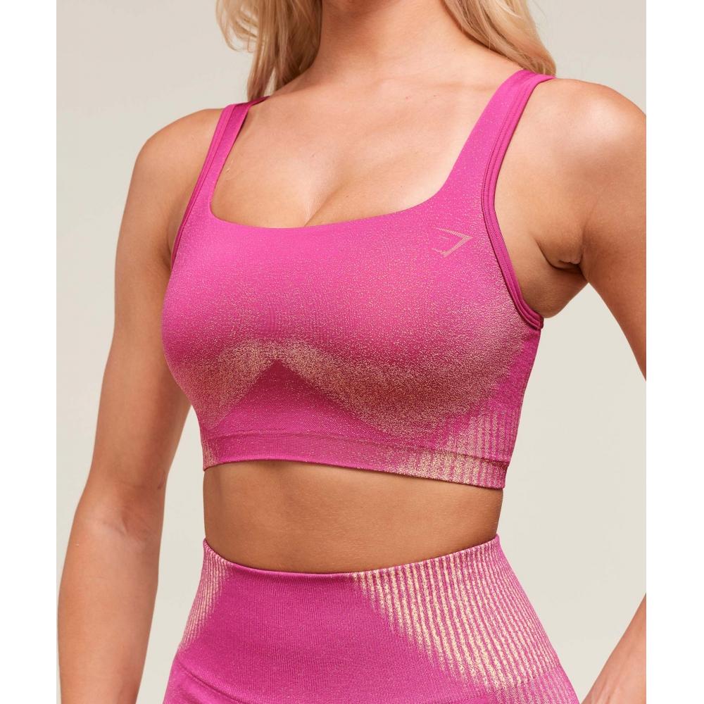 Gymshark Diffuse Seamless Sports Bra Winning Pink Refresh Yellow B3b3h Kcrh