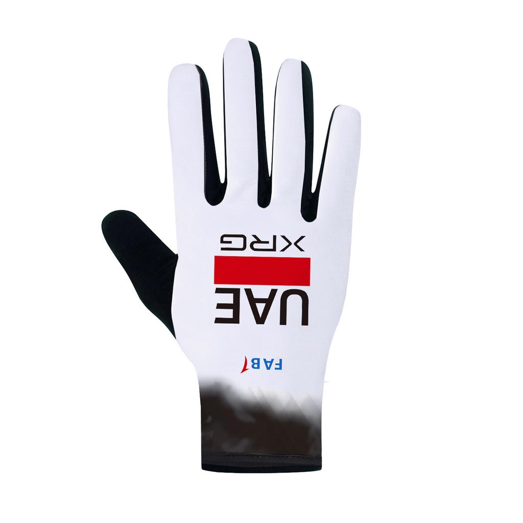 Fluor Yellow 2026 UAE Sports Cycling Gloves Full Finger Men Road Bike Gloves Running Fitness Warmth Gym Riding Bicycle Gloves