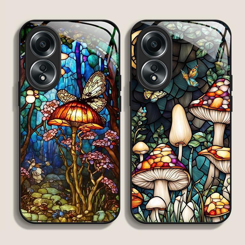 Kolorowa Szklana Obudowa na Telefon z Wzorem Leśnych Grzybów Hartowane Szkło dla Xiaomi 14 Pro+ 15 Ultra 14T 13 12 11T Lite 10 Pokrowce