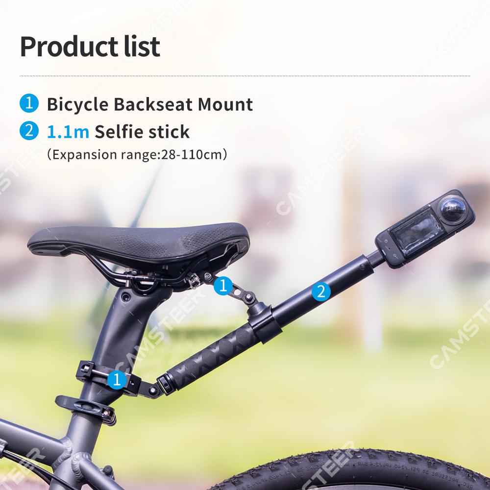 Camsteer Bicycle Backseat Mount 3rd Person View GoPro 13 12 Camera Brackets for Insta360 X5 X4 AcePro DJI Osmo360 Action 6 5Pro