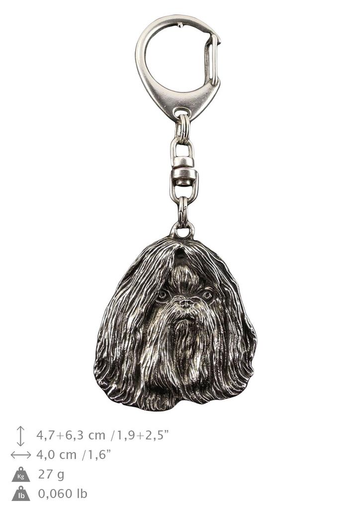 Shih Tzu, Chrysanthemum Dog I - Breloc placat cu argint cu un câine într-o cutie cadou, decor geantă, pandantiv pentru rucsac marca Art-Dog