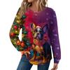 Women's Fashion Long Sleeve Christmas Loose Long Sleeve Round Neck Casual Top