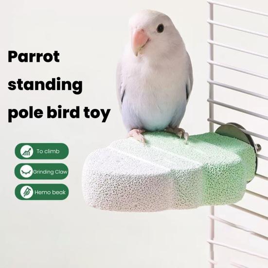 Parrot Perch Birds Rest Platform Claw And Beak Grinding Stand Cage Chew Toy Parrot Playground for Parakeets Cockatoos Budgies