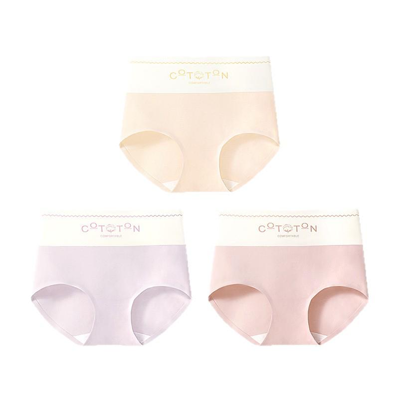 Premium Cotton High-Waisted Women's Briefs - Breathable & Moisture-Wicking with Antibacterial Silk Crotch.