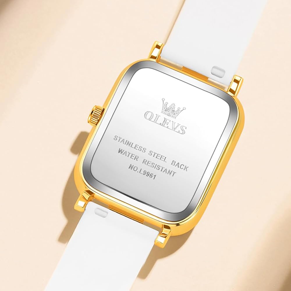 OLEVS Women's Watch Waterproof, Luminous Function, Silicone Band, Japanese Quartz Movement, White