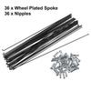 Universal Bicycle Steel Spokes 14G Bike Spoke 268mm Length w/ Nipples Pack of 36