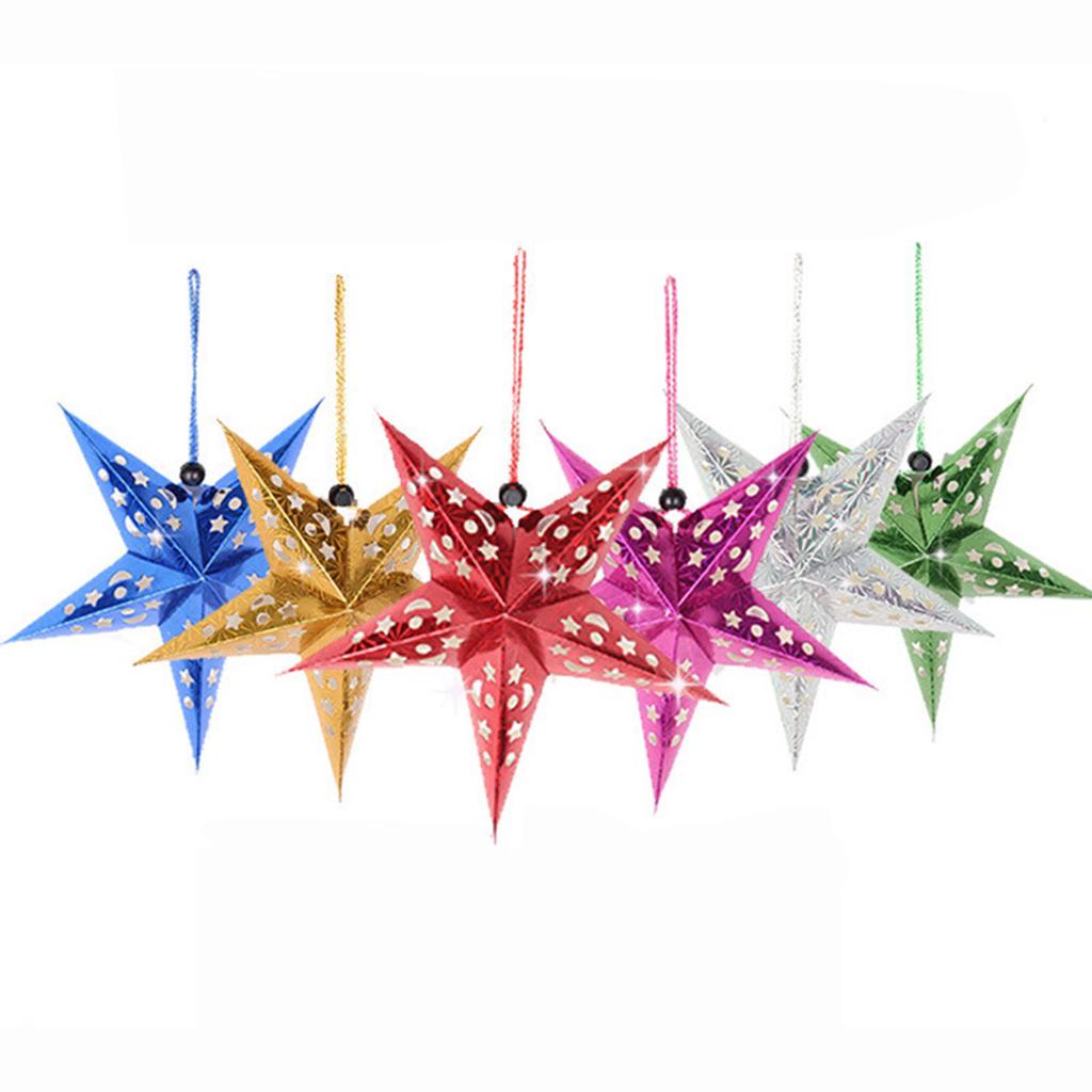 24 Inch Christmas Decorations Xmas Paper Star Holiday Star Hanging Ceiling Stars Pendant 3D Christmas Tree Lampshade Paper Star