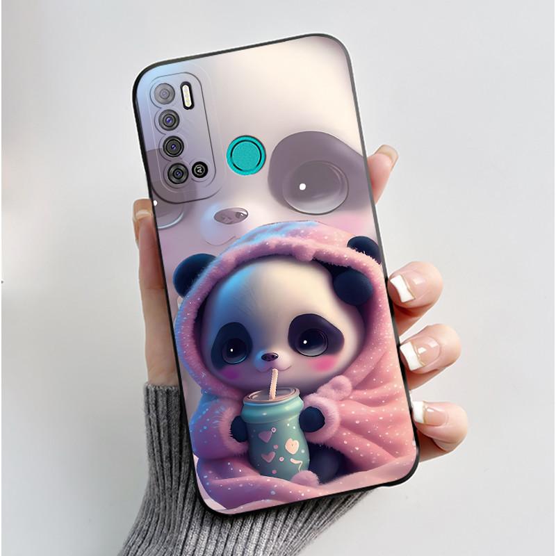 For Tecno Pouvoir 4 Pouvoir 4 Pro LC7 LC8 Case Luxury Cute Love Rabbit Funny Phone Casing Black Silicone Protective Back Cover