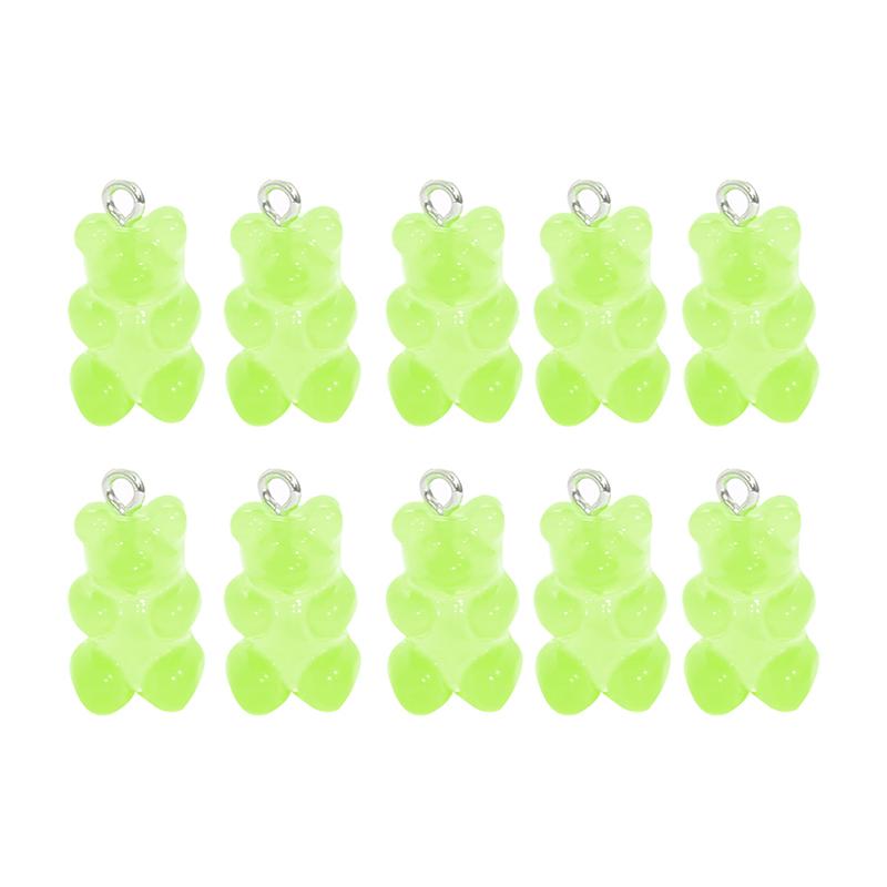 10Pcs Resin Candy Bear Charms Beads for DIY Necklace Bracelet Earrings Jewelry Making