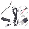 2Pin USB Male To Bare Open End 2 Cores USB 5V Quick Charging Cable with Switches for LED Light Cooling Fan Speaker