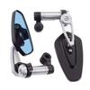 SZYUMO Universal Motorcycle Scooter Compatible Aluminum Alloy Folding Mirror, Blue Glass, Anti-Glare, Adjustable, Left