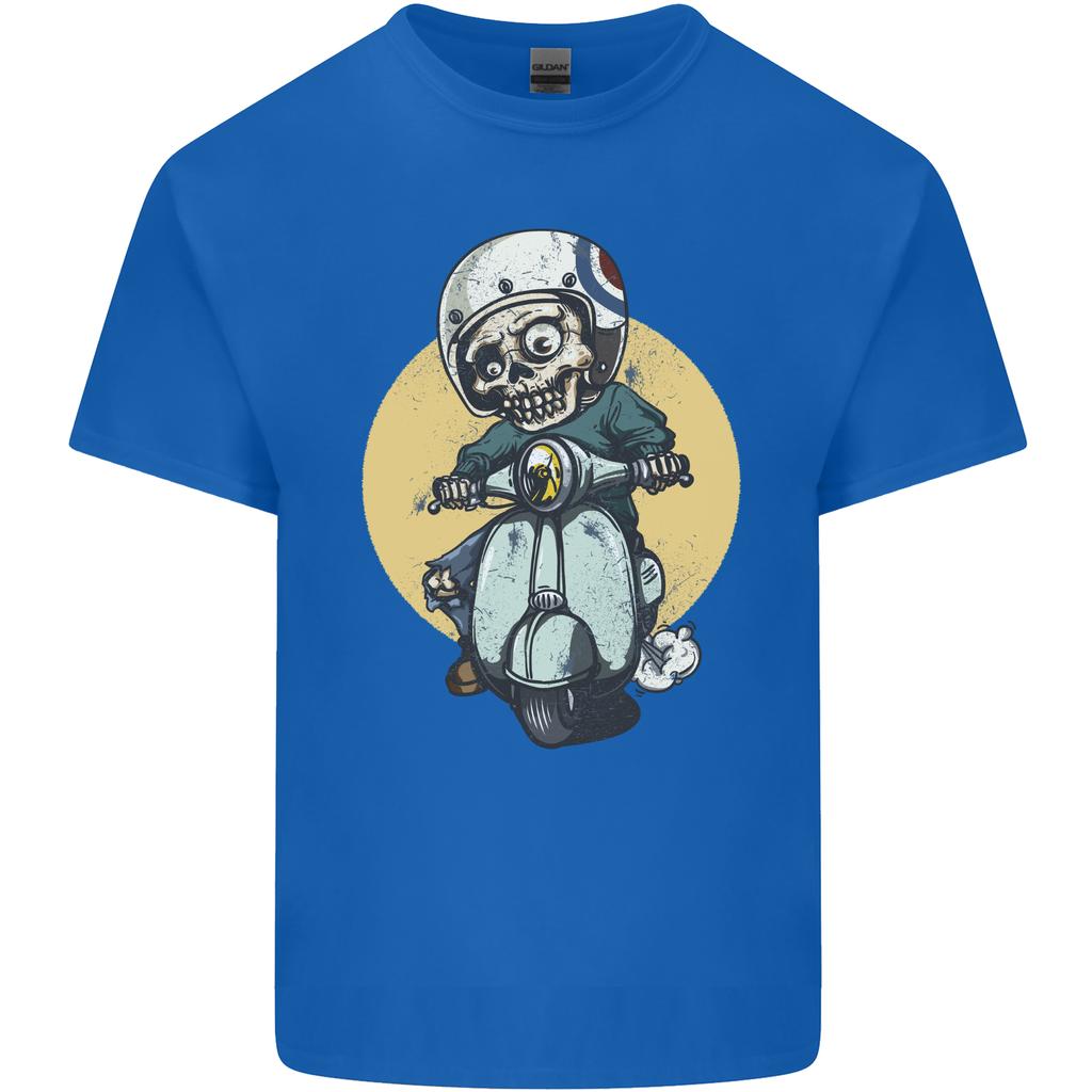 Mod Scooter Moped Skull Unisexs Light Cotton TShirt