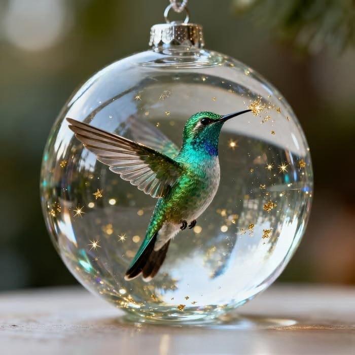 Natures Birds Crystal Glass Christmas Tree Ornament Set With Plastic Material For Holiday Decor