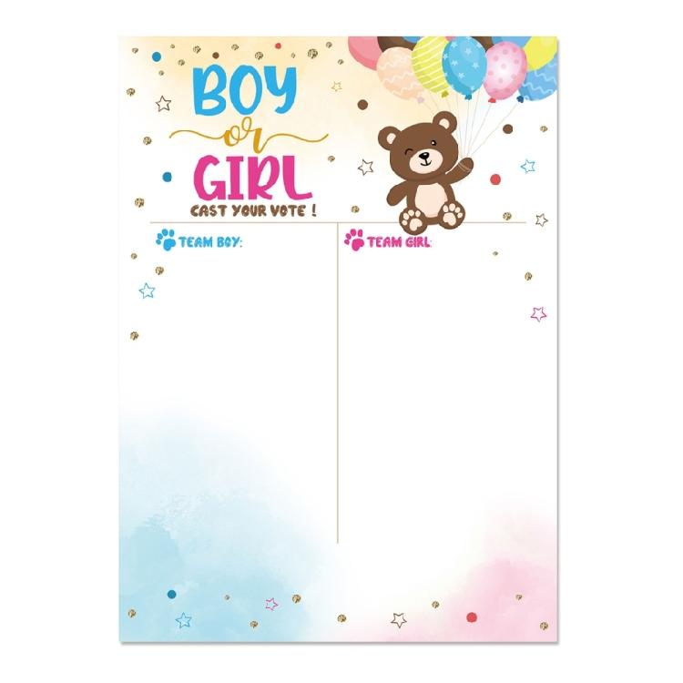 Gender Reveal Party Baby Gender Reveal Poster with 36 Boy and Girl Stickers