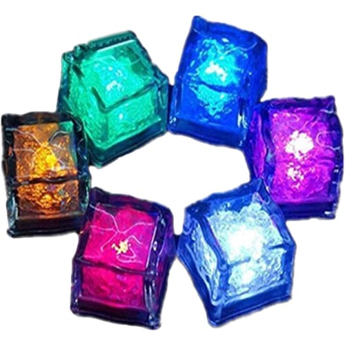 ZuoMei Ice Lights, Colorful Flashing Ice Lights, Glowing Ice, LED Sensor Lights, Glowing Ice Lights, Cube Ice, IP67 Waterproof, Reusable, 12-Pack, Col