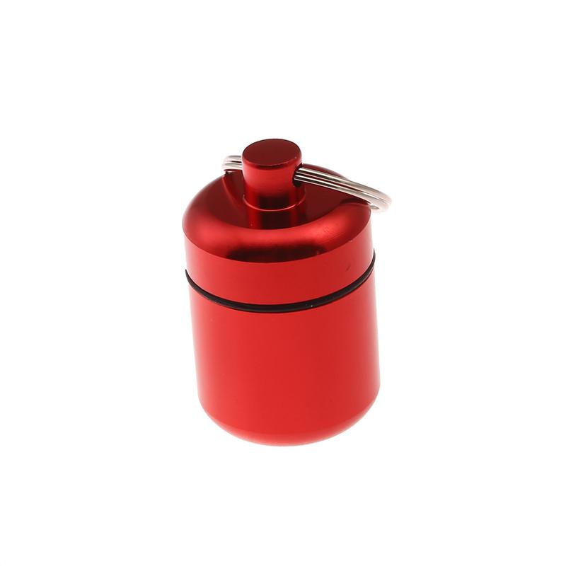 Premium Aluminum Waterproof Pill Box With Sealed storage, Flat head, And Keychain For Vitamins Medicine And Fish Oils