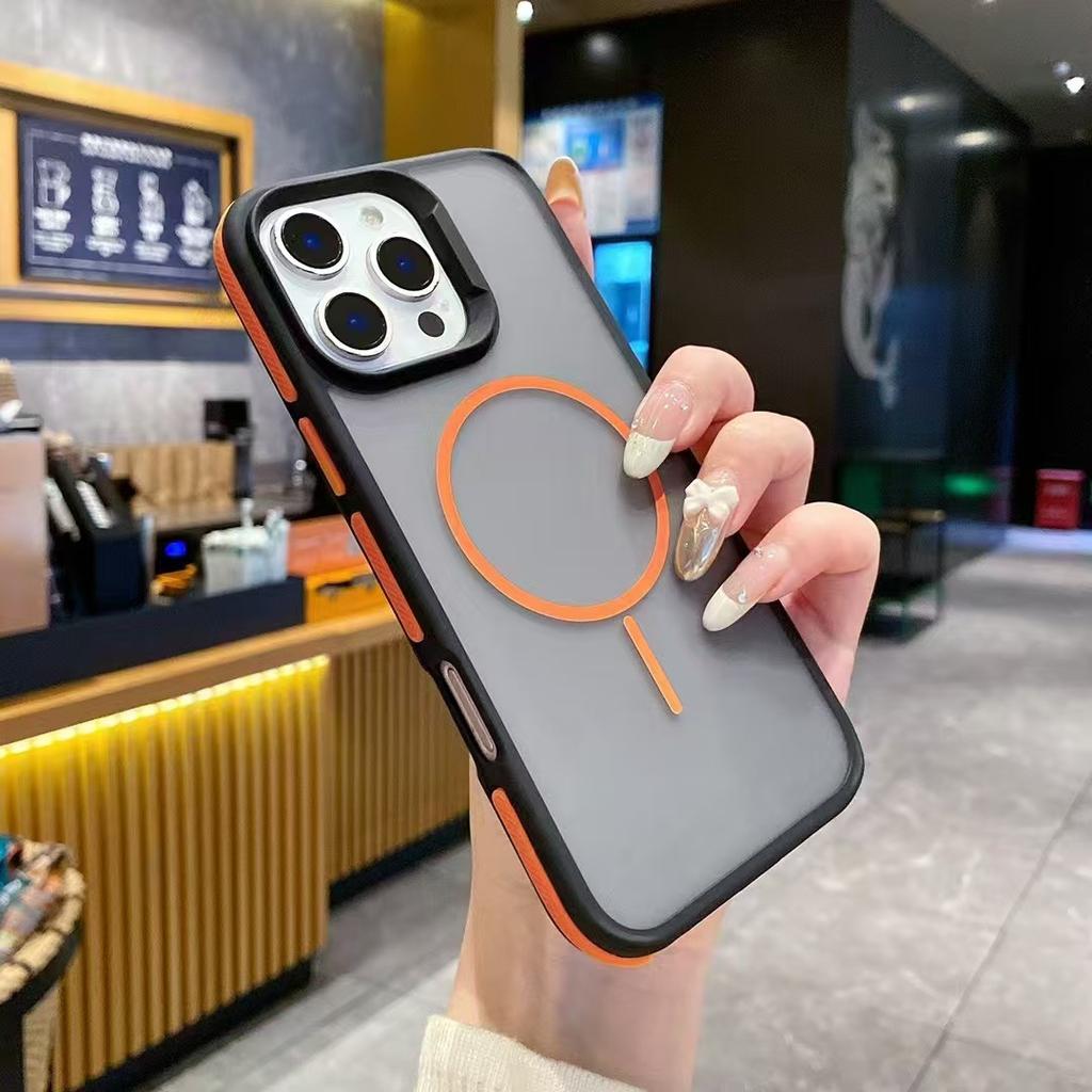 Suitable for Apple 16, Dual-color Skin-feel, Fine-ring Magnetic Case, Ip16/15/14pm Style Armor Full Cover Protective Case