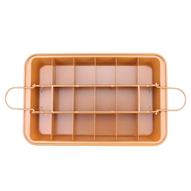 Brownie Pan 18 Pre-slice Nonstick Baking Tray with Dividers Chocolate Cake Mold Square Baking Pan Bakeware