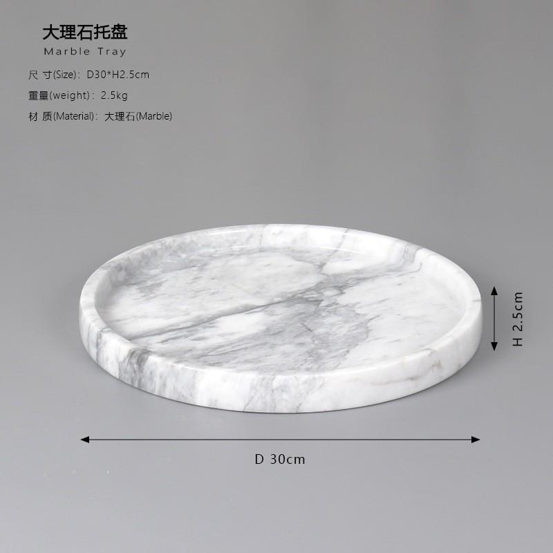 Marble Round Tray Bathroom Vanity Decor Jewelry Storage Nordic Minimalist Luxury Home Accessory