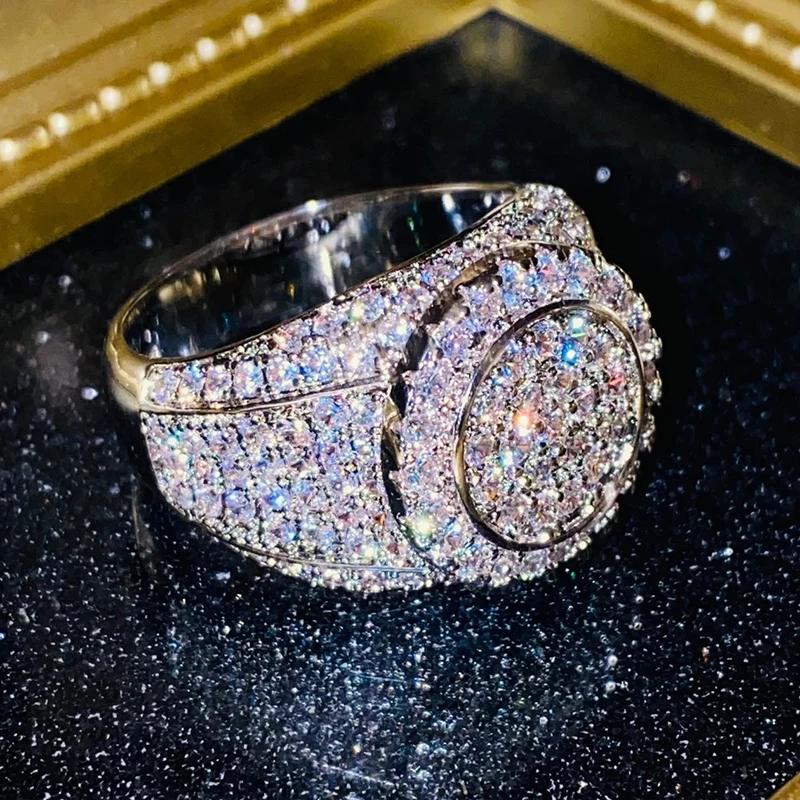 CAOSHI Bling Bling Cubic Zirconia Silver Color Rings for Women Gorgeous Engagement Wedding Accessories Statement Jewelry Gifts