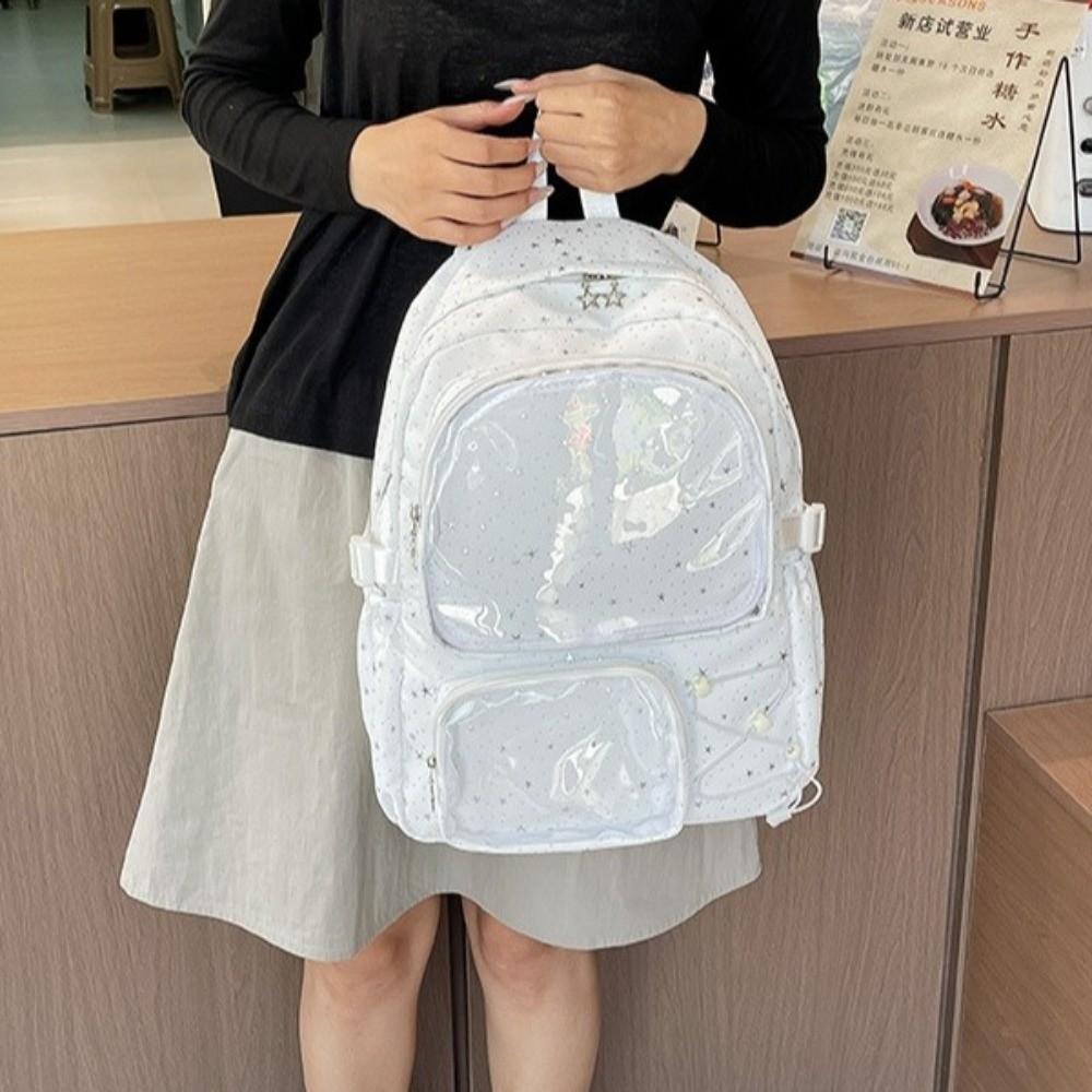 Oxford Stoff Stern Rucksack Druck Transparent Itabag Lässiger Nylon Rucksack Damen