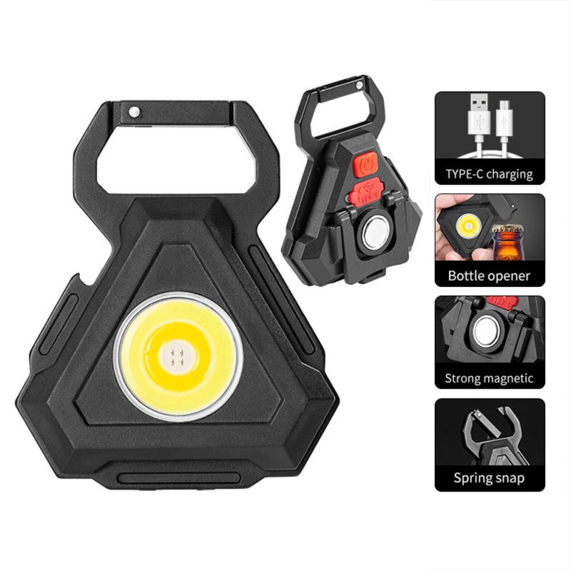 Mini Led Flashlight 7 Modes Portable Ultra-light Usb Rechargeable Keychain Work Light With Strong