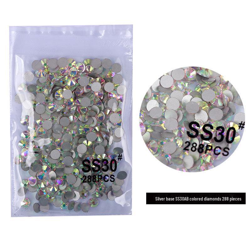 

Серебряно-белые чешские стразы AB Fantasy Color для дизайна ногтей с бриллиантами - Super Flash, с плоским дном, не опадают