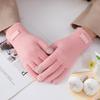 Gloves female winter schoolgirl riding cute velvet thickened touch screen cold winter warm gloves