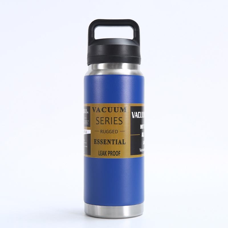 Isolierte 304 Edelstahl Wasserflaschen Doppelwandig isoliertes Wasser Weithals Tragbar für Sport Büro & Outdoor Radfahren