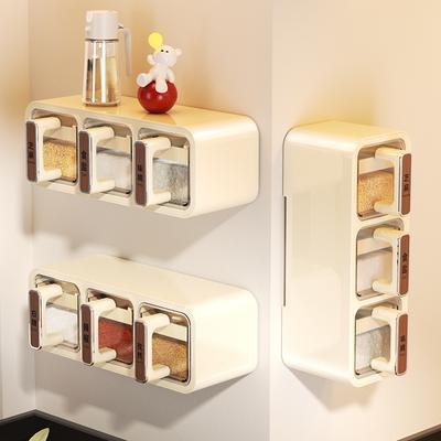 Seasoning Jar Combination Wall-mounted Household Kitchen Seasoning Storage Box, Seasoning Bottle, Salt Jar, Seasoning Box