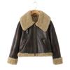 2025 Autumn Trendy PU Leather and Fur Loose Street Jacket