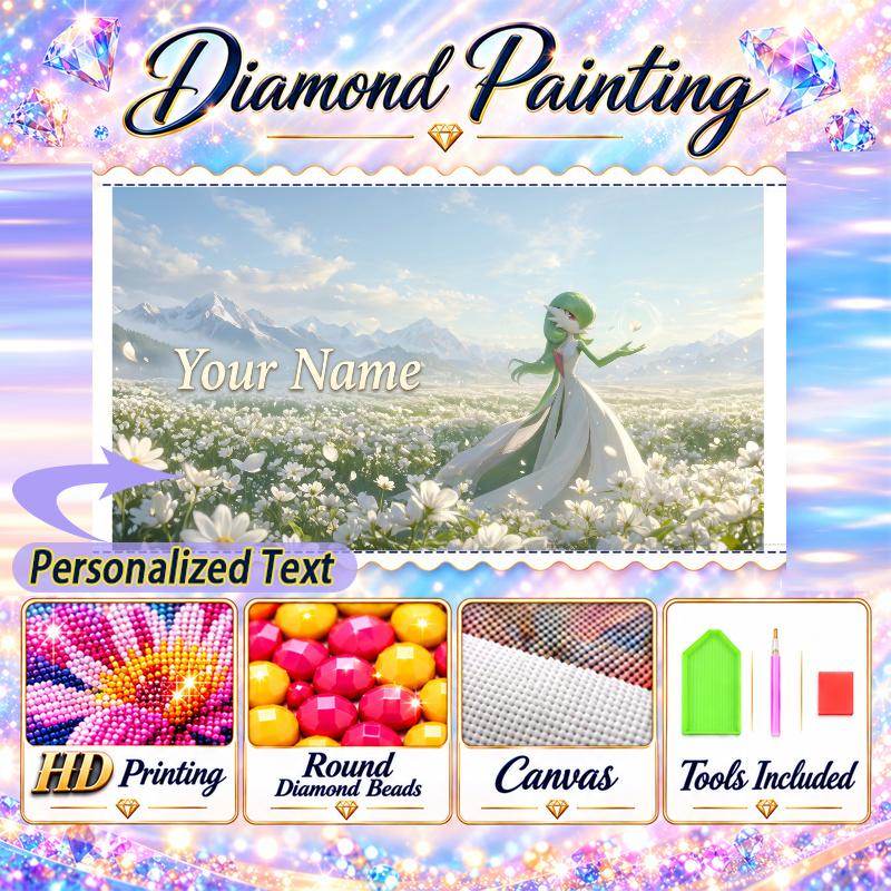 Personalized Gardevoir Diamond Art Custom Name 5D Diamond Painting Full Drill DIY Craft