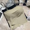 Women's Seamless Ice Silk Camisole with Chest Pad - Anti-Exposure Summer Vest