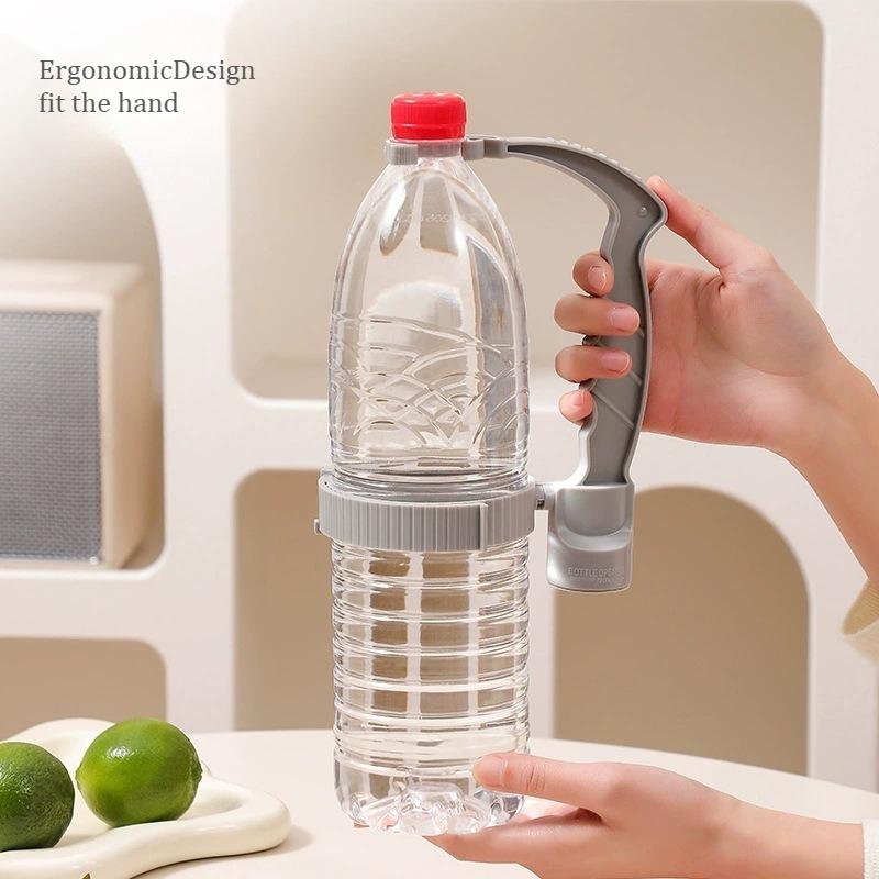 Držák na láhev na nápoje s nastavitelným protiskluzovým popruhem, pomocná rukojeť, víceúčelová nádoba na olej s víkem s citronem, držák rukojeti