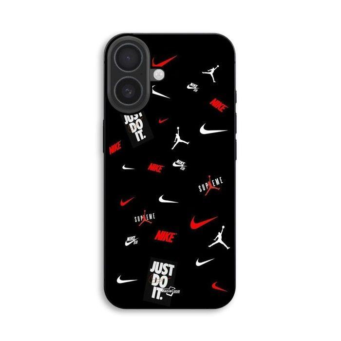 Hülle Für iPhone 18 NIKE JORDAN Weiß rot schwarzer Hintergrund Maniacase schwarz