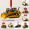 Heavy Equipment Advent Calendar 2025, 24 DieCast Machines,2D Flat Acrylic Mini Excavator Ornaments, Construction Vehicle Advent Calendar