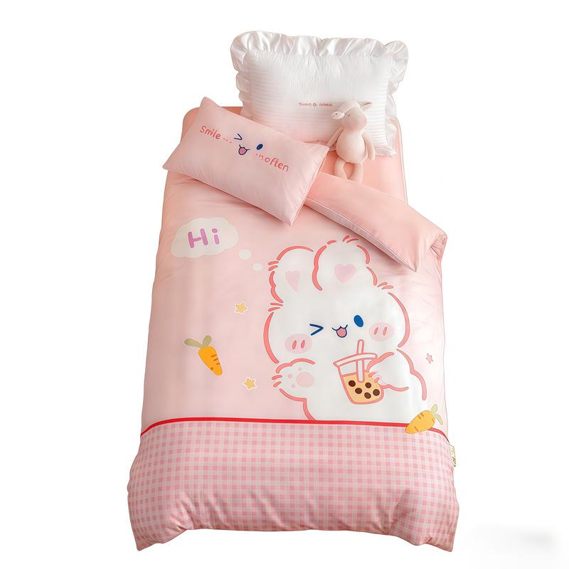 Class A Cartoon Cotton Baby & Toddler Bedding: Skin-Friendly, Breathable 3-Piece Kindergarten Duvet Set