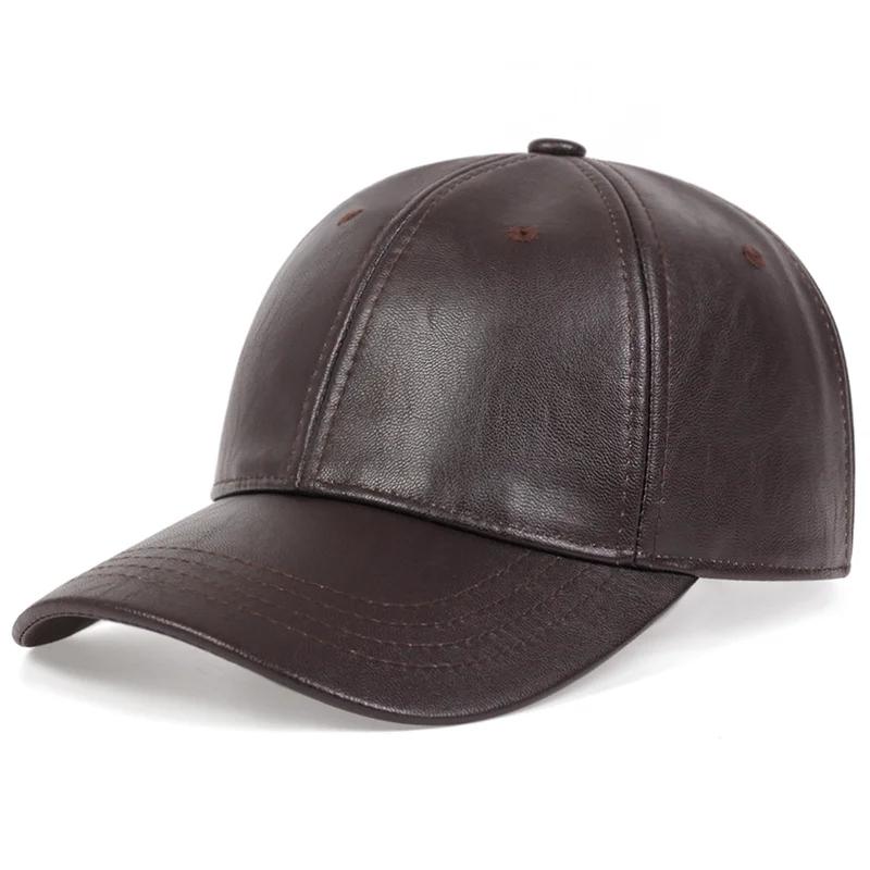 Unisex Effen Heren Dames Baseballpet PU Leer Hip Hop Snapback Petten Voor Mannen Vrouwen Baseballpetten Verstelbare Zon Hoed Trucker Petten Adjustable gray