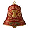 Vereinigte Staaten 250. Jahrestag Glockenornament Elegantes Andenken Weihnachtsornament Weihnachts-Jahrestagsglocken-Ornament