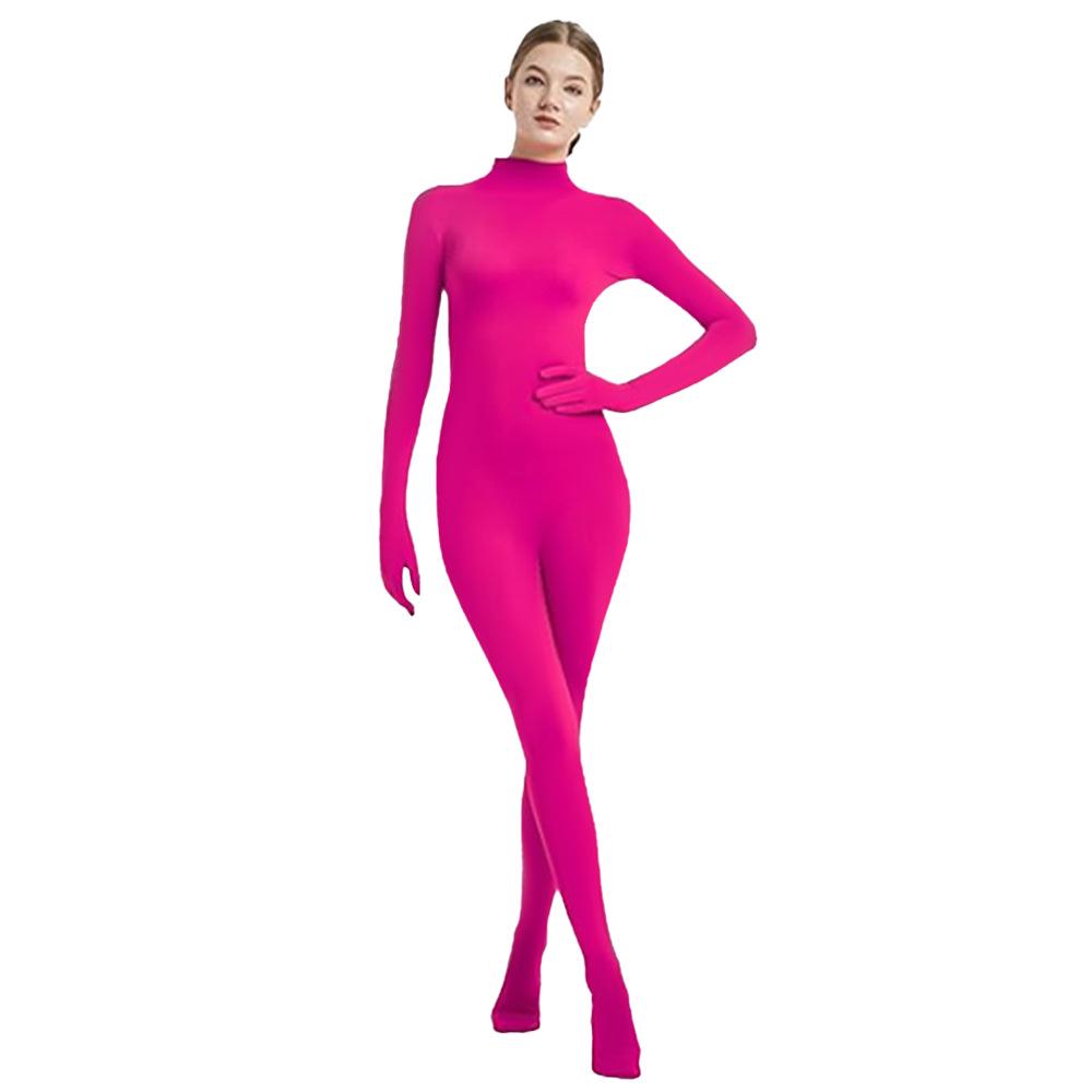 Women's Solid Color Zentai Bodysuit with Hands and Feet for Dancewear and Stage Performance